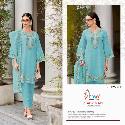 R 1253 Shree Fabs Organza Pakistani Readymade Suits Wholesale Price