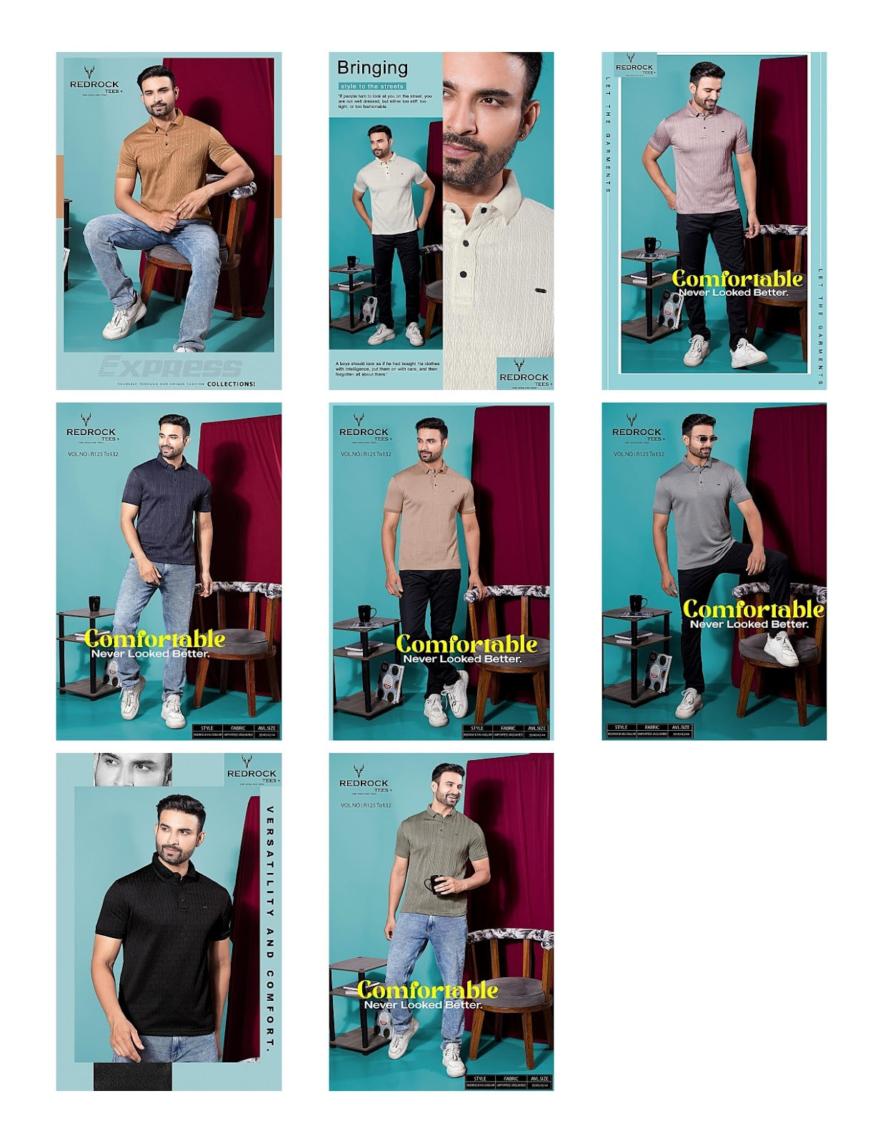 R 125 To 132 Redrock Jacquard Knit Mens Tshirts Manufacturer