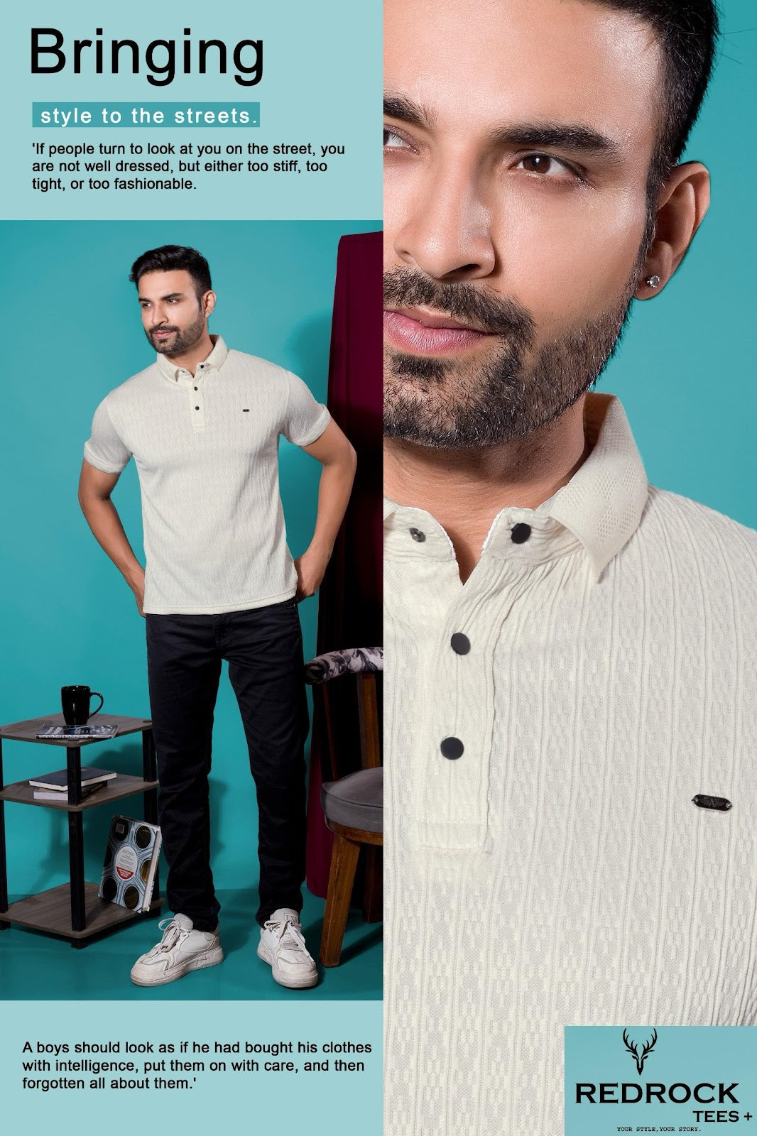 R 125 To 132 Redrock Jacquard Knit Mens Tshirts Manufacturer