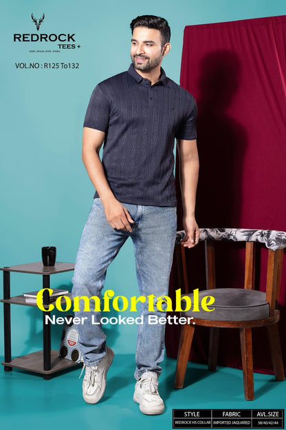 R 125 To 132 Redrock Jacquard Knit Mens Tshirts Manufacturer