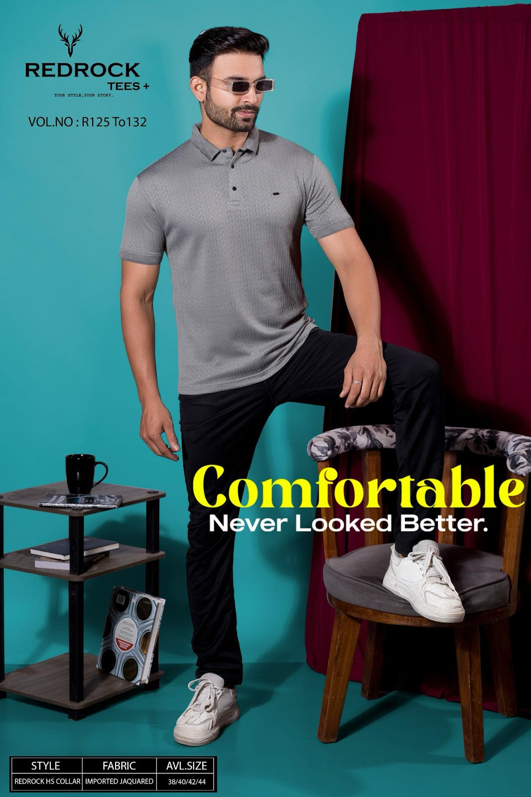 R 125 To 132 Redrock Jacquard Knit Mens Tshirts Manufacturer