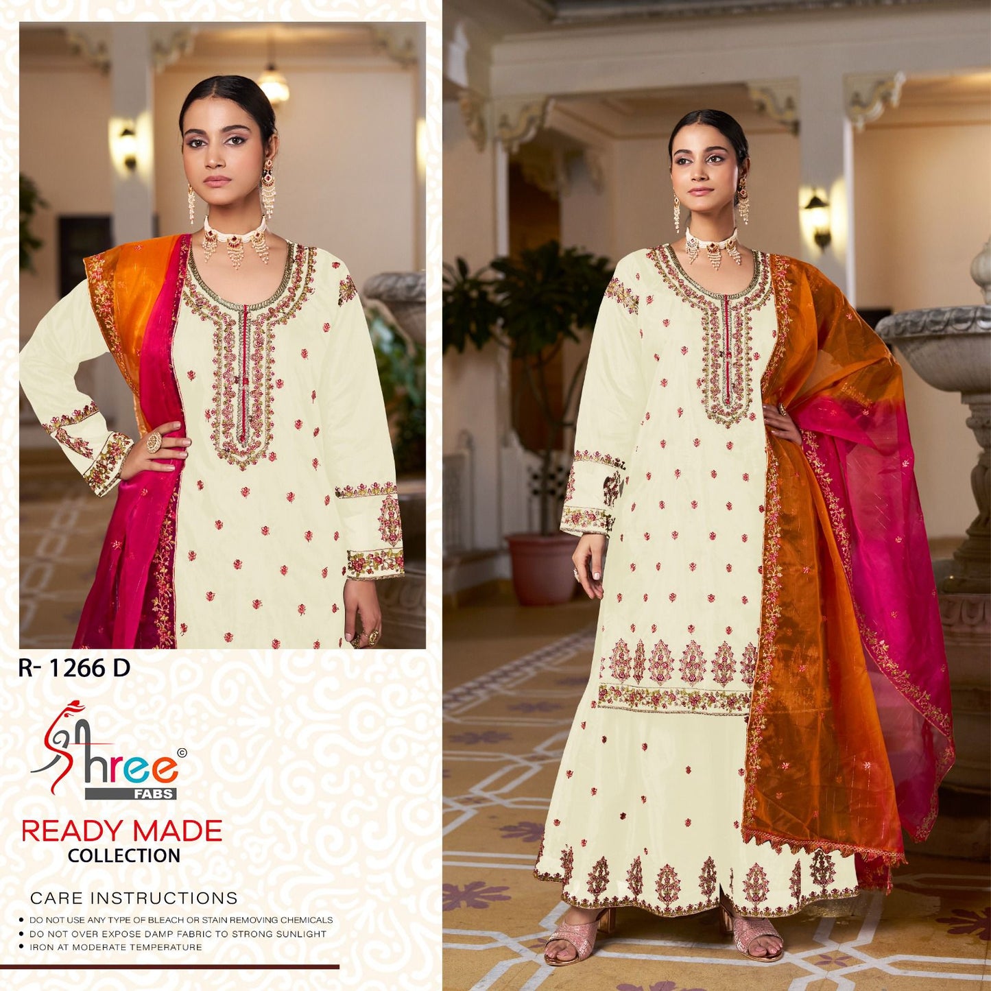 R 1266 Abcd Shree Fabs Organza Pakistani Readymade Suits Wholesaler