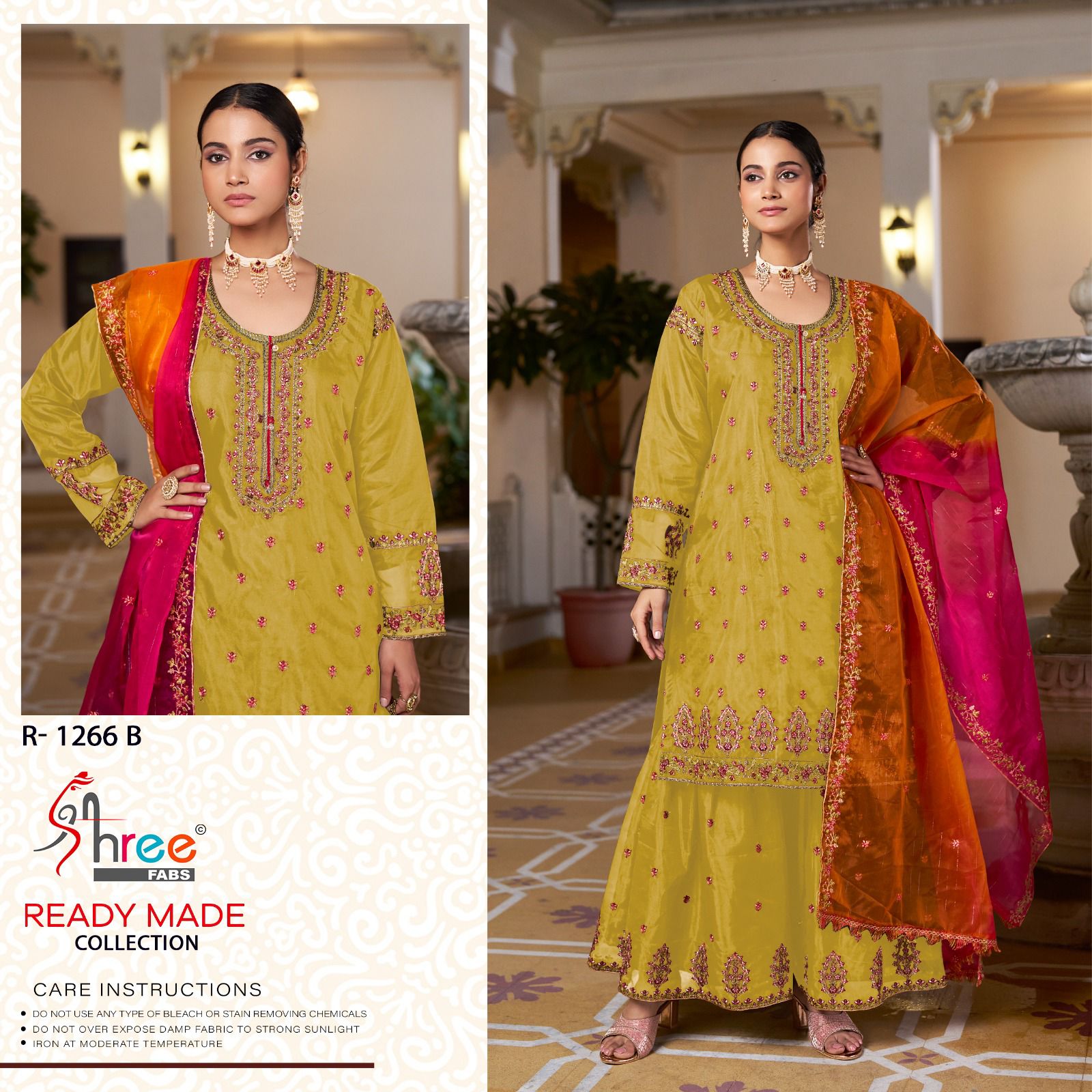 R 1266 Abcd Shree Fabs Organza Pakistani Readymade Suits Wholesaler
