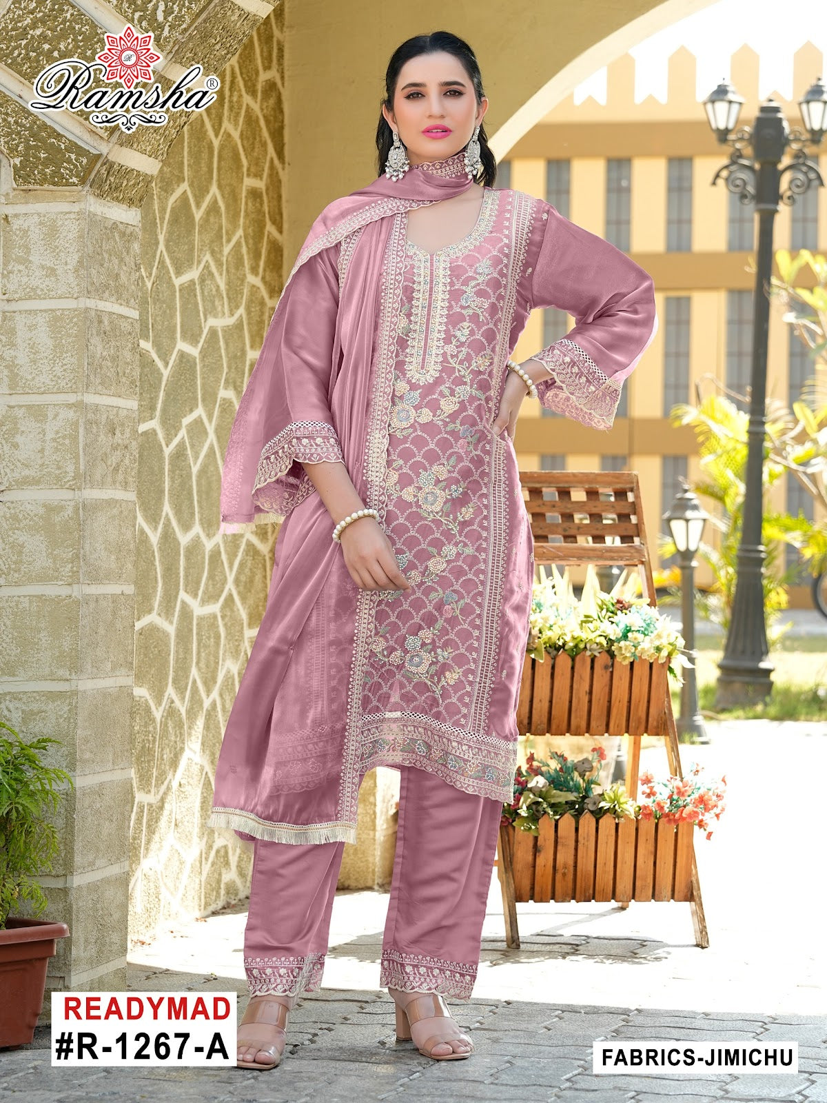 R 1267 Ramsha Pakistani Readymade Suits Manufacturer Gujarat