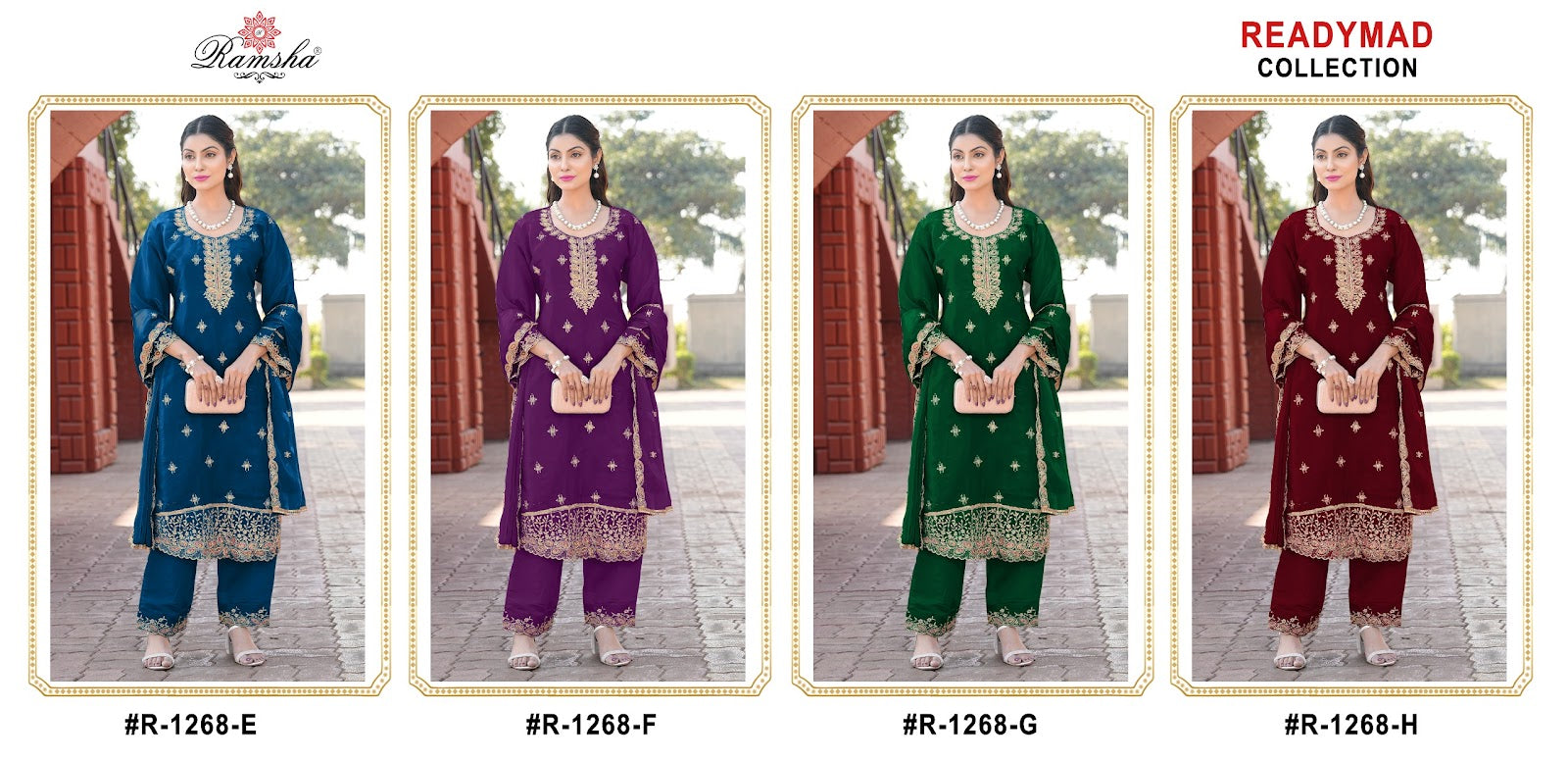 R 1268 Efgh Ramsha Jimmy Choo Pakistani Readymade Suits Manufacturer India