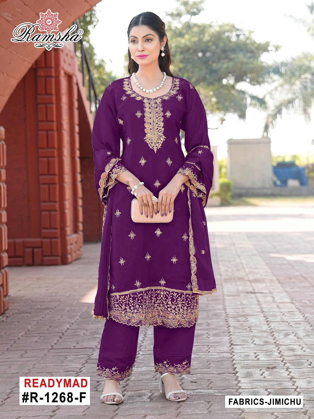 R 1268 Efgh Ramsha Jimmy Choo Pakistani Readymade Suits Manufacturer India