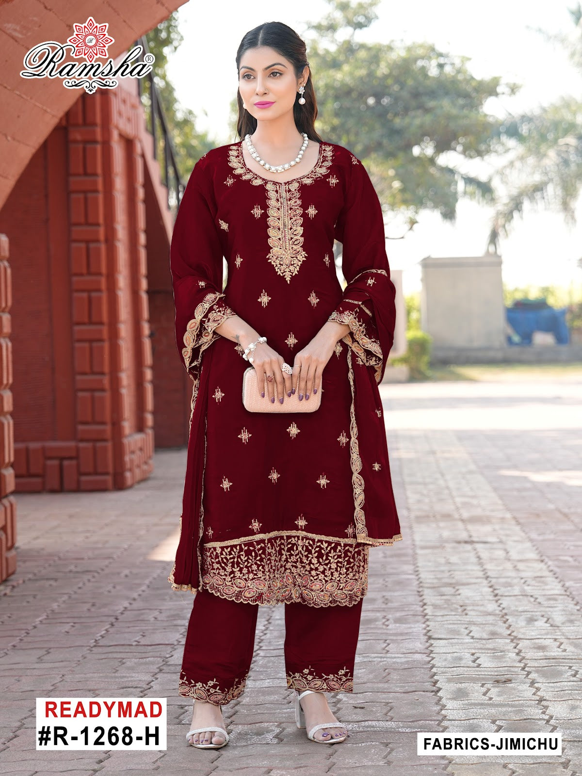 R 1268 Efgh Ramsha Jimmy Choo Pakistani Readymade Suits Manufacturer India