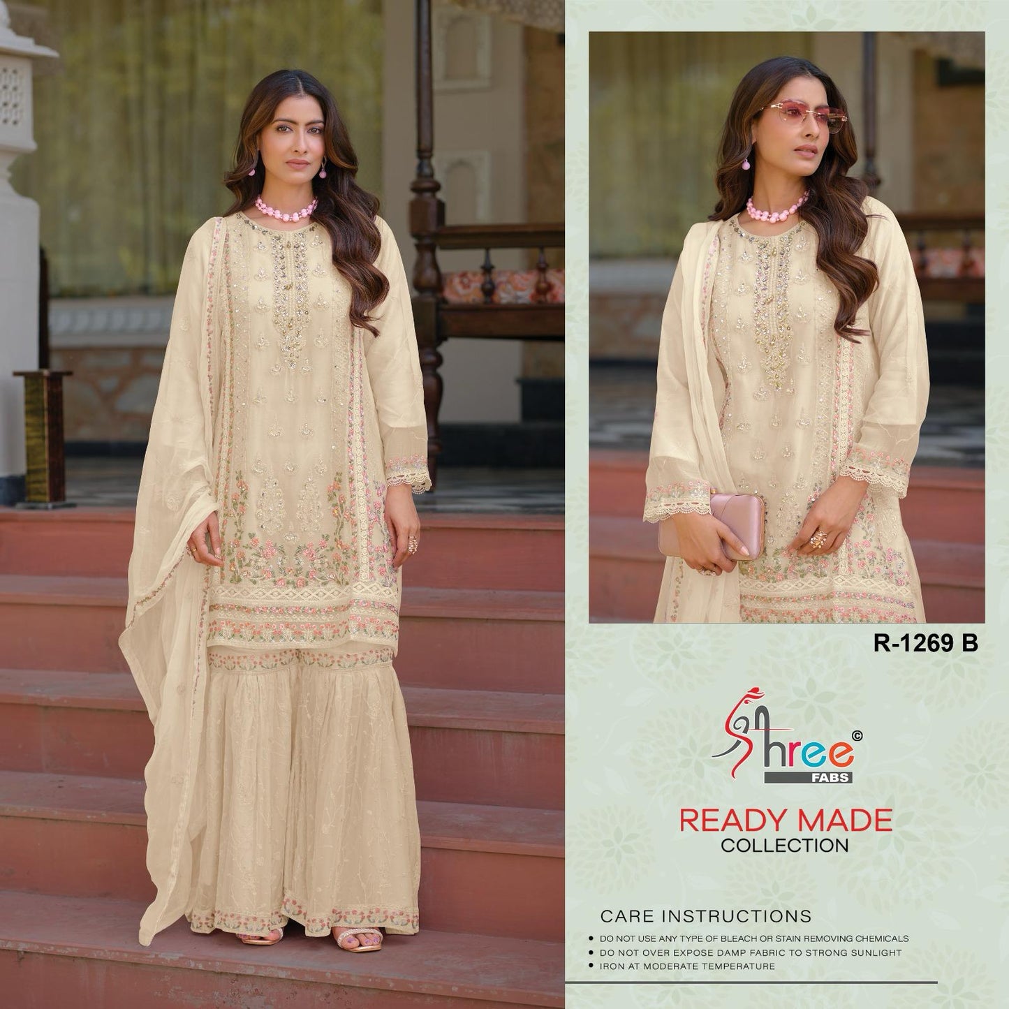 R 1269 Shree Fabs Chiffon Pakistani Readymade Suits Wholesale Rate
