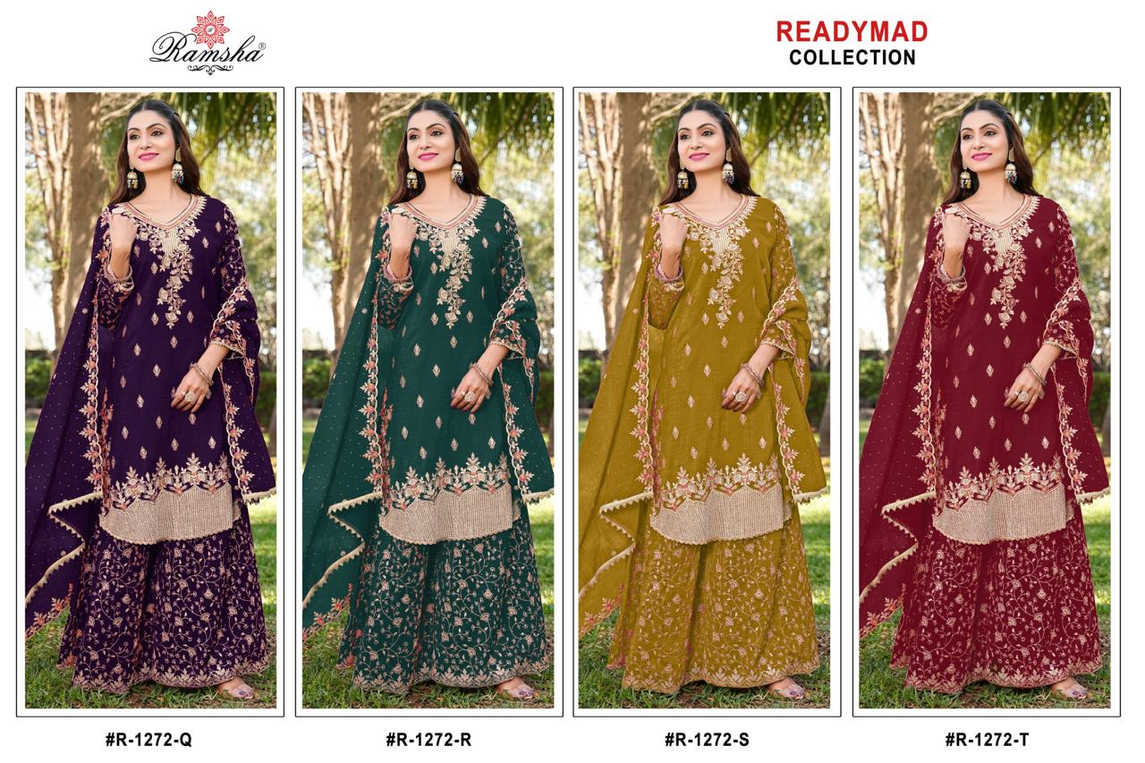 R 1272 Nx Ramsha Pakistani Readymade Suits Supplier India