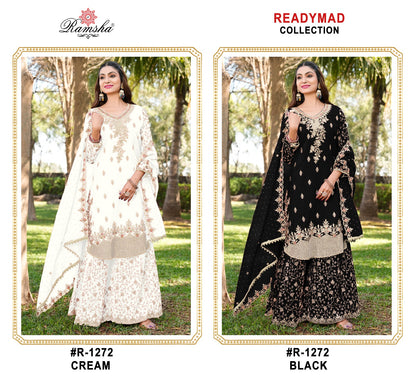 R 1272 Ramsha Crunchy Pakistani Readymade Suits Wholesaler India