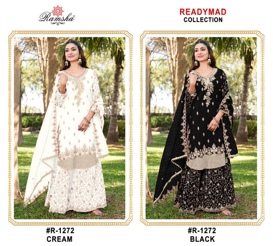 R 1272 Ramsha Crunchy Pakistani Readymade Suits Wholesaler India