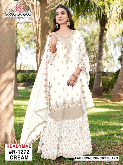 R 1272 Ramsha Crunchy Pakistani Readymade Suits Wholesaler India