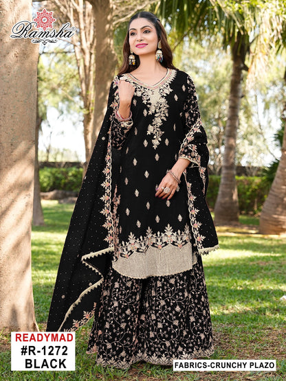 R 1272 Ramsha Crunchy Pakistani Readymade Suits Wholesaler India