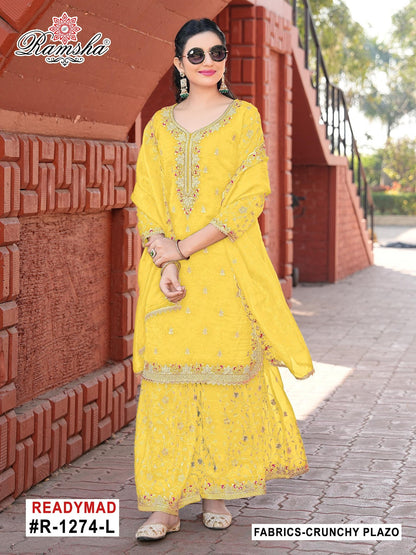 R 1274 Ijkl Ramsha Pakistani Readymade Suits Wholesaler India