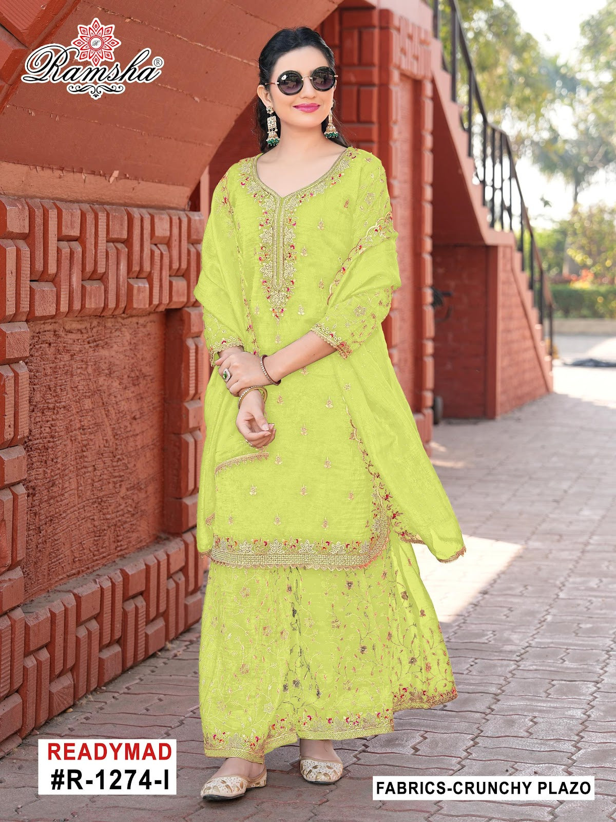 R 1274 Ijkl Ramsha Pakistani Readymade Suits Wholesaler India