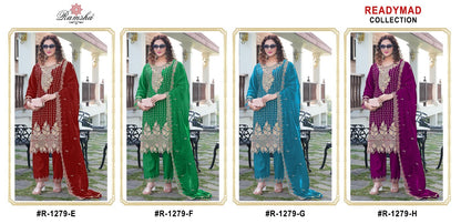 R 1279 Efgh Ramsha Pakistani Readymade Suits Manufacturer Gujarat