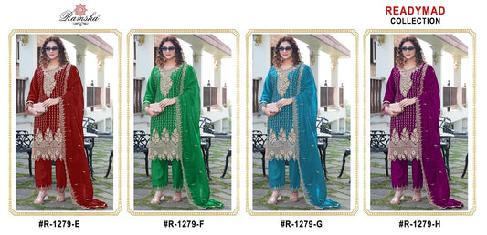 R 1279 Efgh Ramsha Pakistani Readymade Suits Manufacturer Gujarat