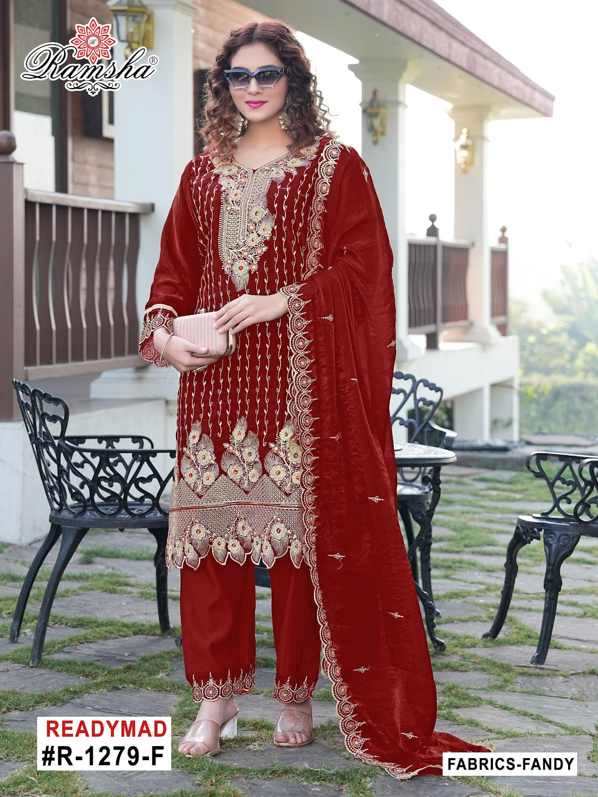 R 1279 Efgh Ramsha Pakistani Readymade Suits Manufacturer Gujarat