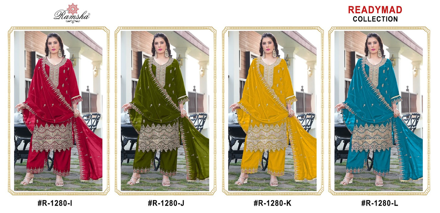 R 1280 Ramsha Fandy Pakistani Readymade Suits Manufacturer India