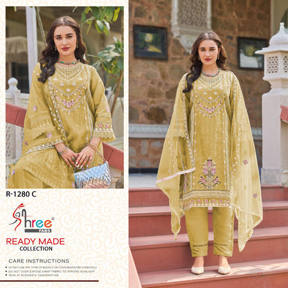 R 1280 Shree Fabs Organza Pakistani Readymade Suits Wholesaler Ahmedabad