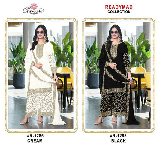 R 1285 Ramsha Georgette Pakistani Readymade Suits Wholesaler India
