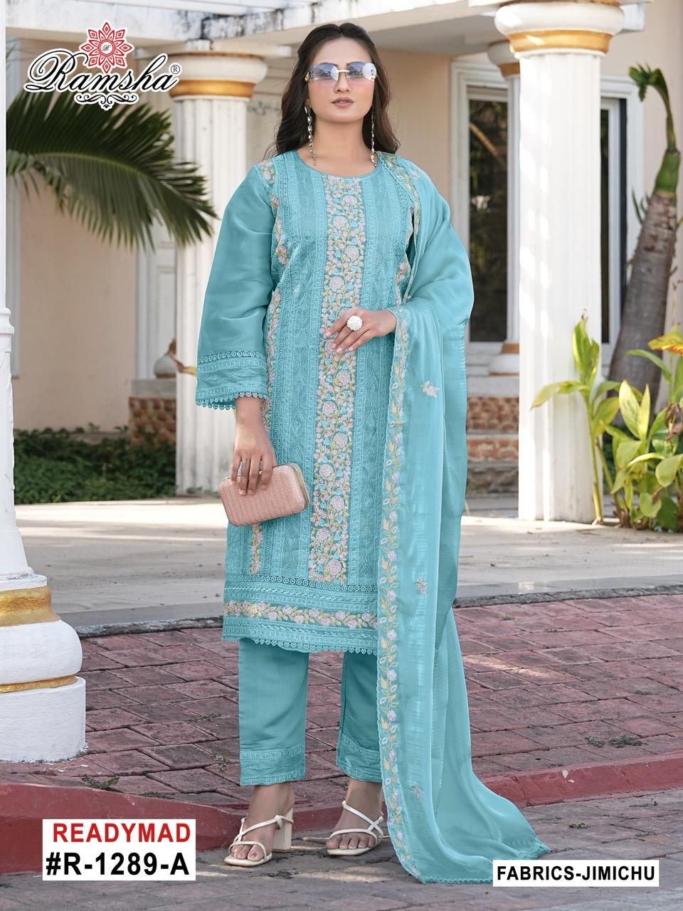 R 1289 Ramsha Jimi Chu Pakistani Readymade Suits Supplier India