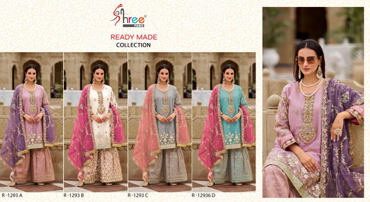R 1293 Shree Fabs Organza Pakistani Readymade Suits Manufacturer India