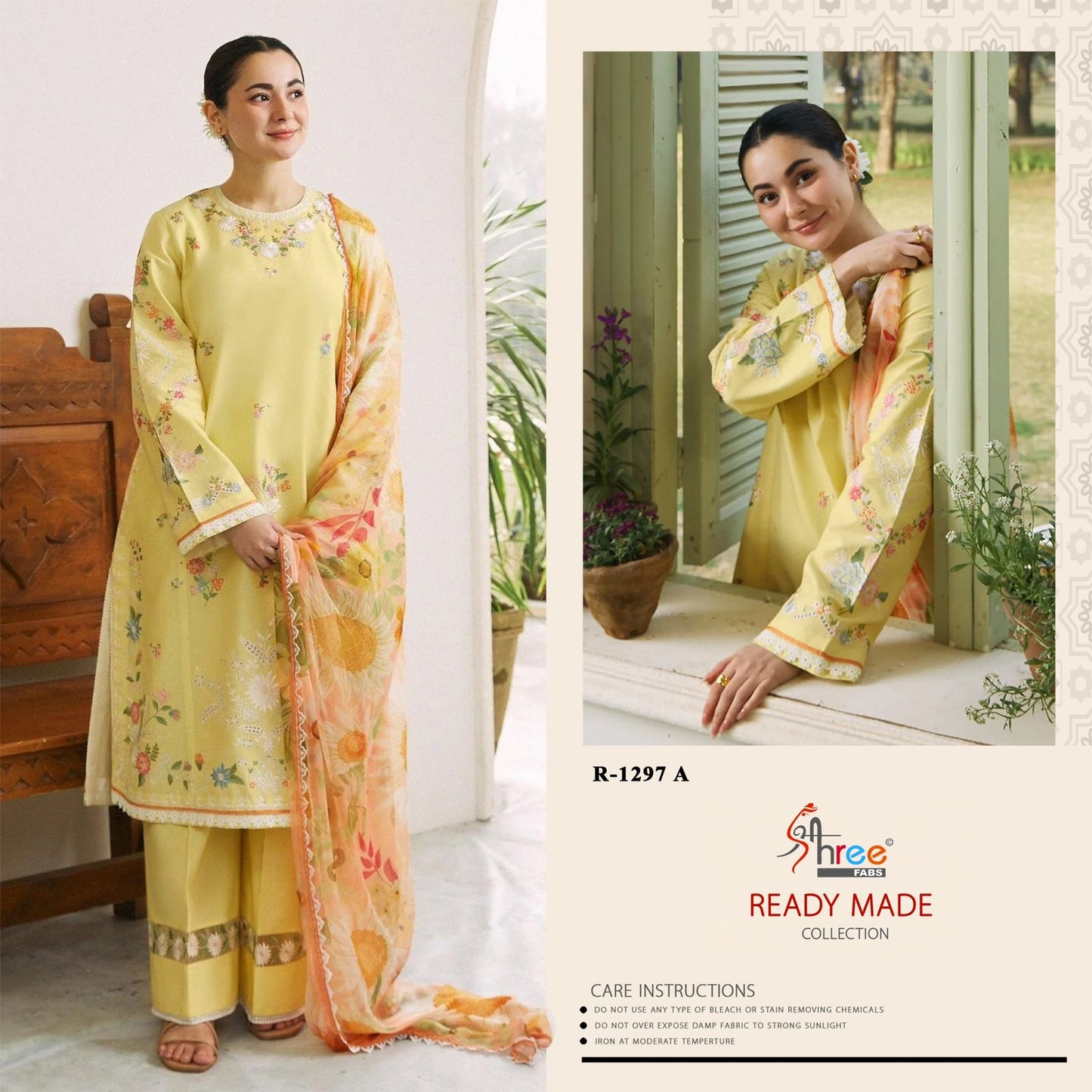R 1297 Shree Fabs Cambric Cotton Pakistani Readymade Suits Exporter Gujarat