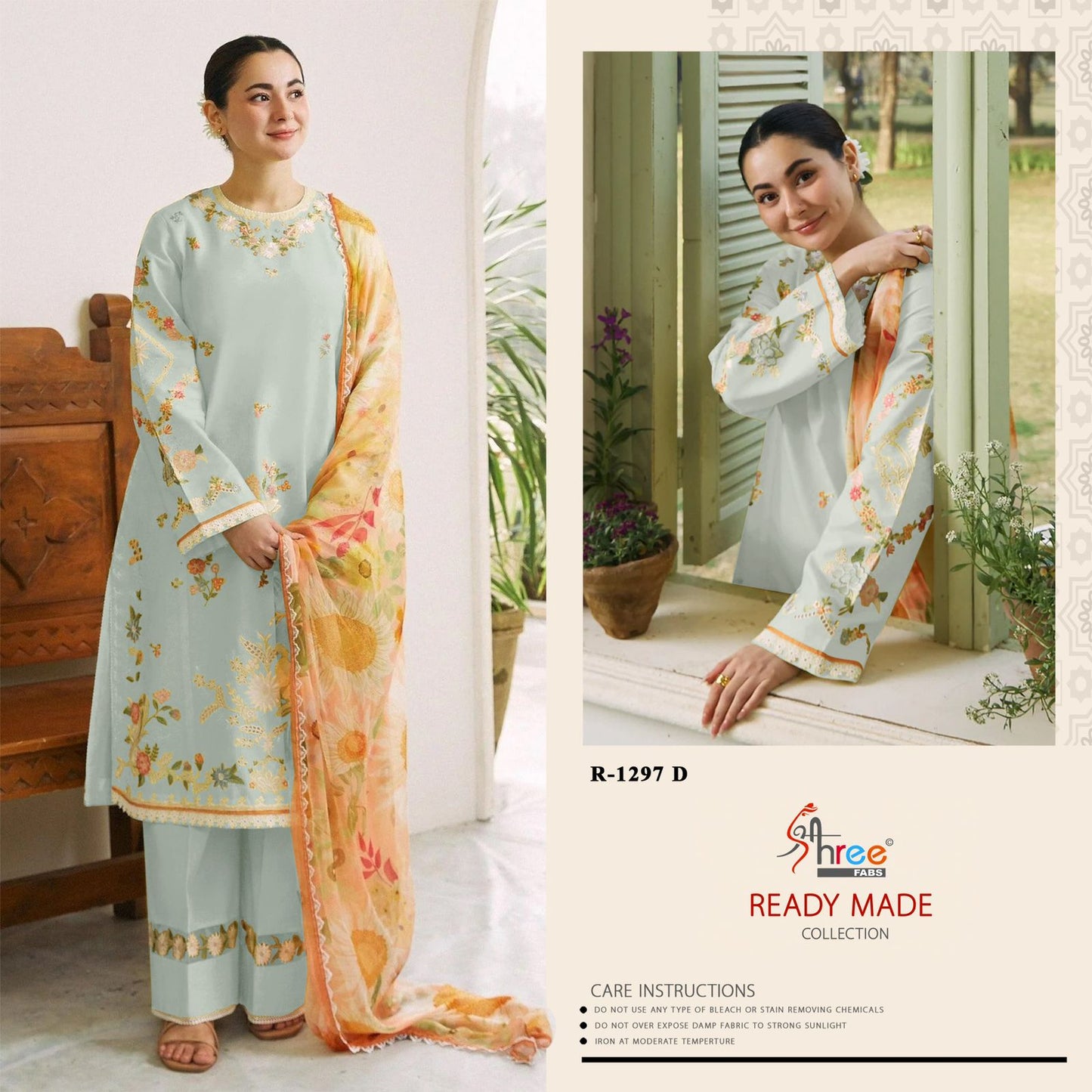 R 1297 Shree Fabs Cambric Cotton Pakistani Readymade Suits Exporter Gujarat
