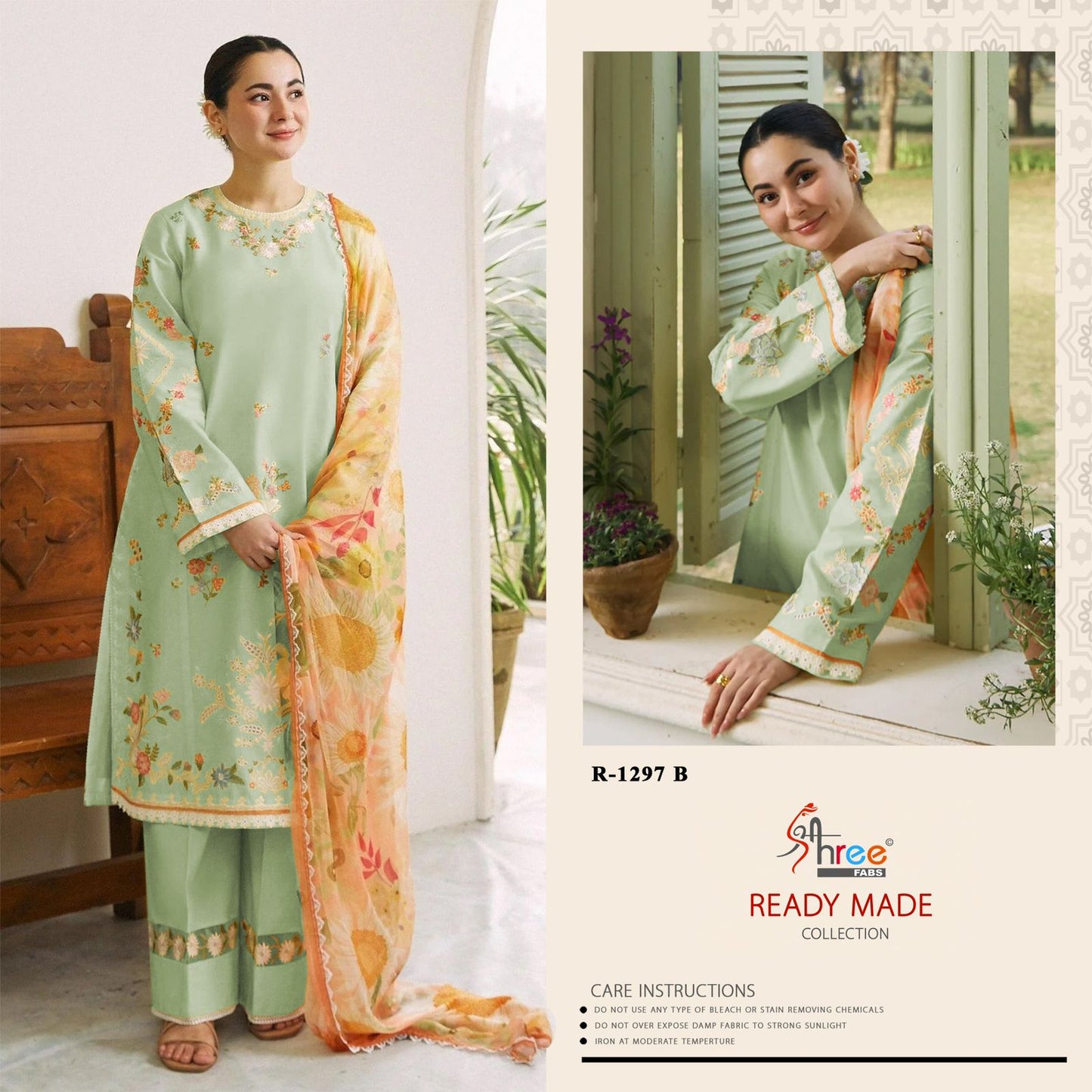 R 1297 Shree Fabs Cambric Cotton Pakistani Readymade Suits Exporter Gujarat