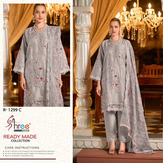 R 1299 Shree Fabs Organza Pakistani Readymade Suits Exporter
