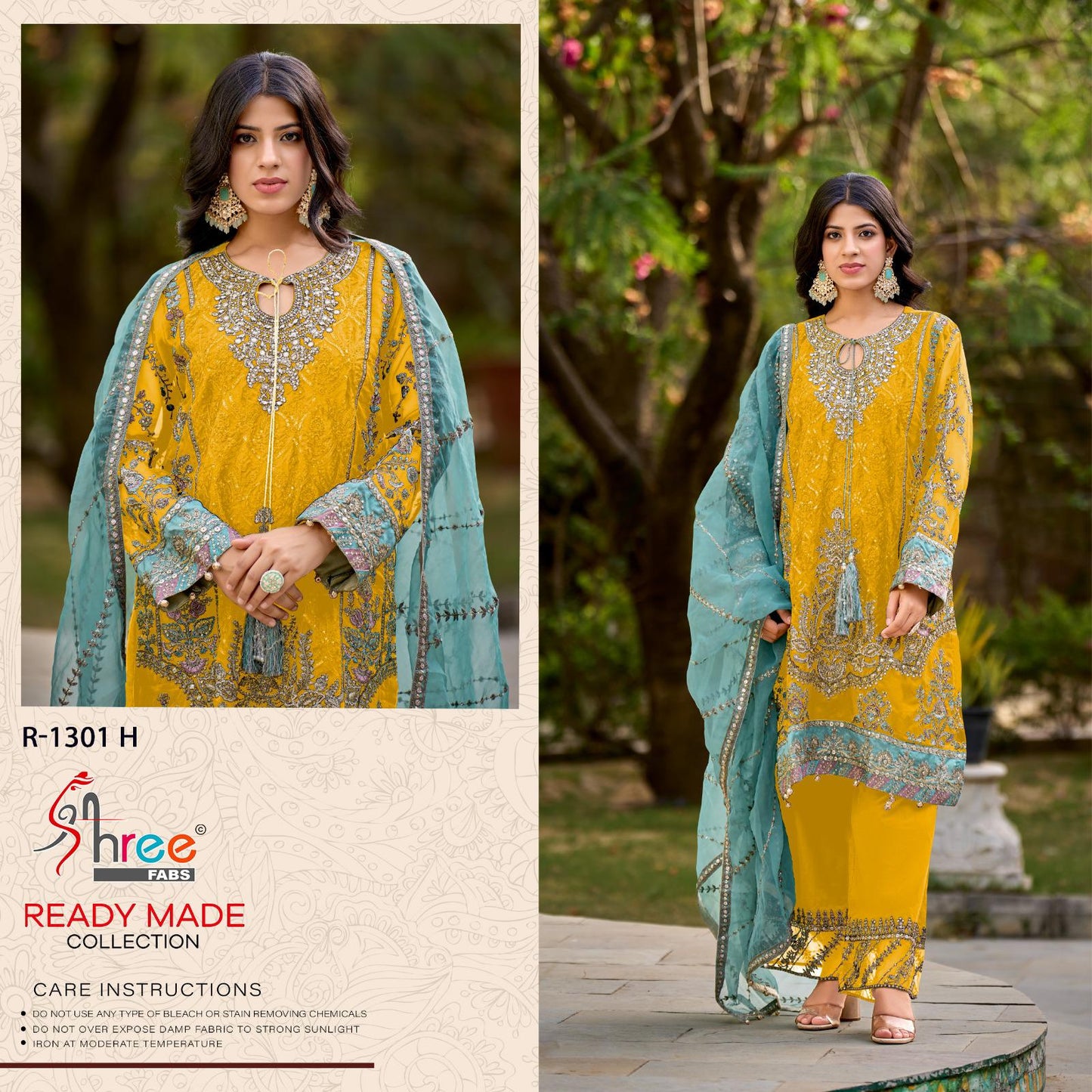 R 1301 Efgh Shree Fabs Organza Pakistani Readymade Suits Exporter Ahmedabad