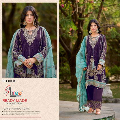 R 1301 Shree Fabs Organza Pakistani Readymade Suits Supplier India