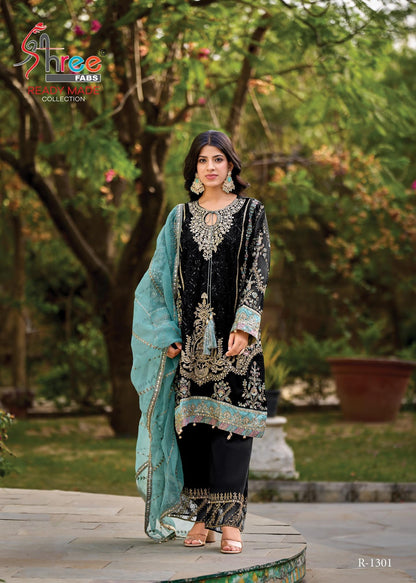 R 1301 Shree Fabs Organza Pakistani Readymade Suits Supplier India