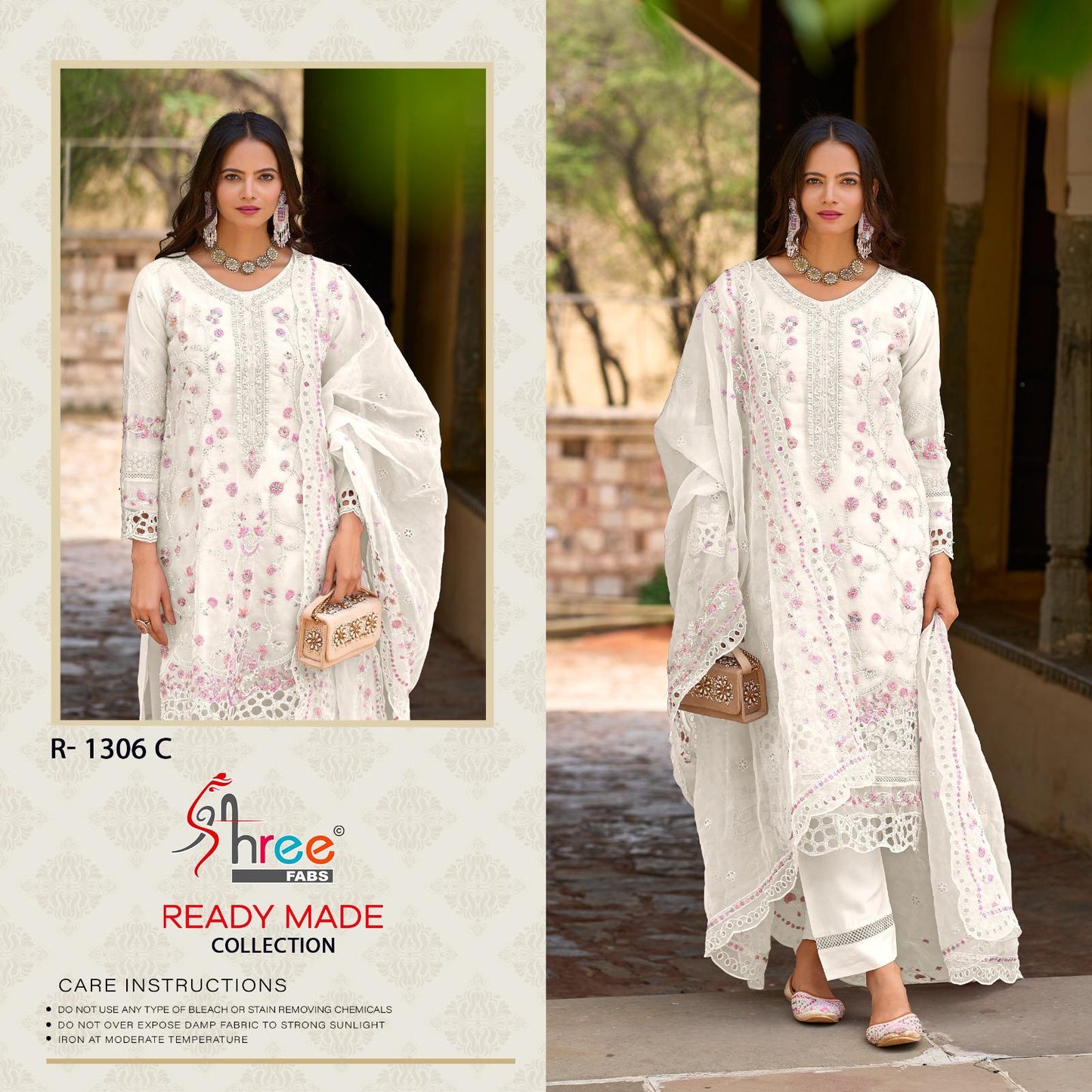 R 1306 Shree Fabs Organza Pakistani Readymade Suits Manufacturer