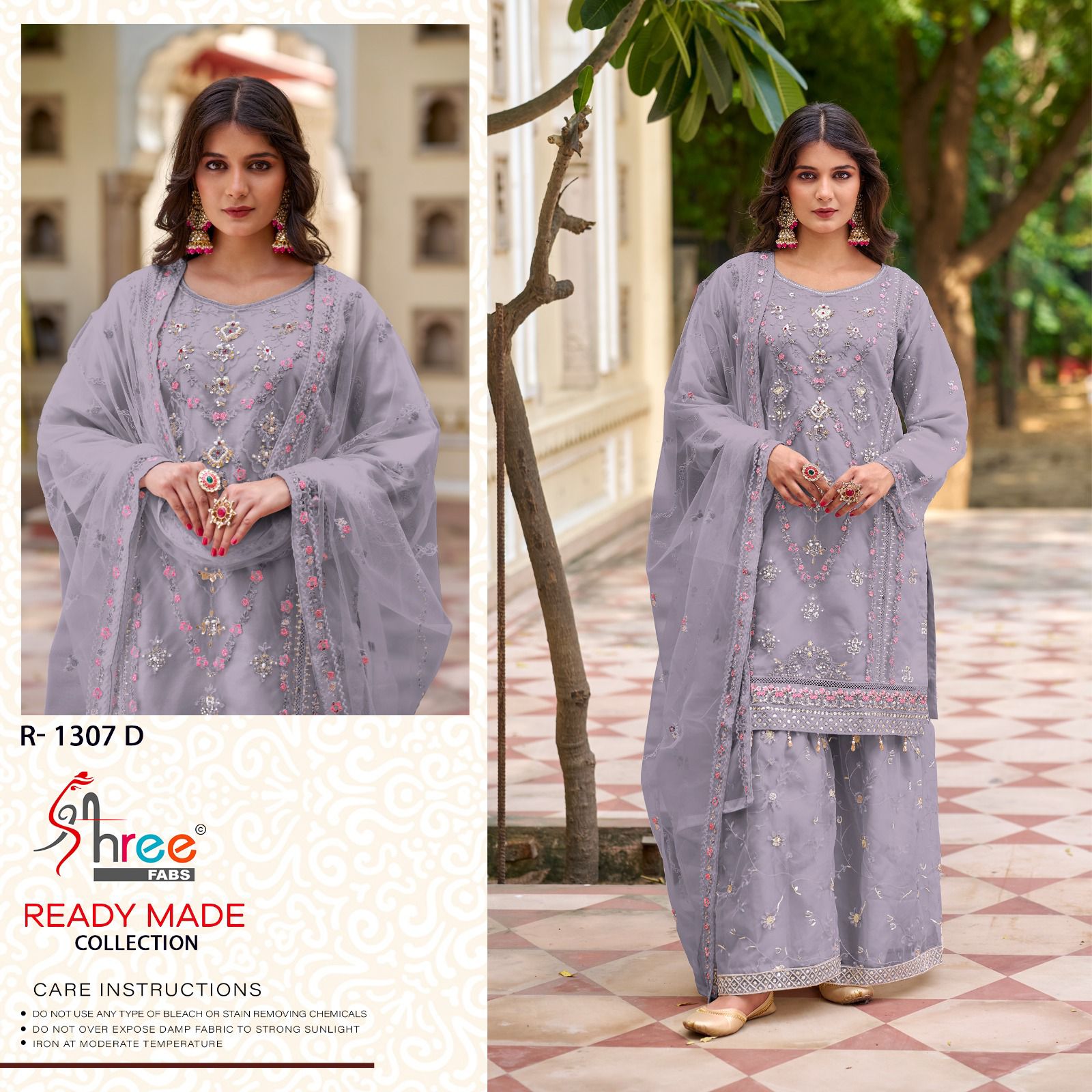 R 1307 Abcd Shree Fabs Organza Pakistani Readymade Suits Wholesale Price
