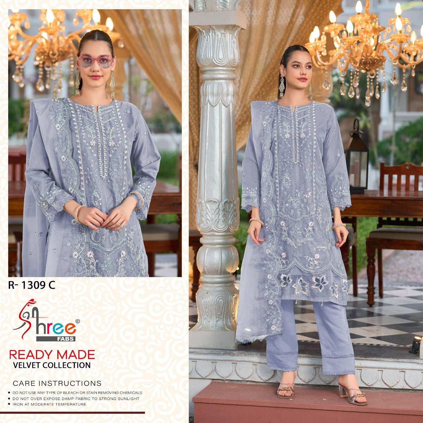 R 1309 Abcd Shree Fabs Organza Pakistani Readymade Suits Exporter India
