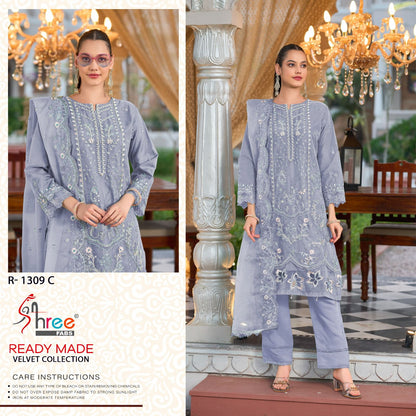 R 1309 Abcd Shree Fabs Organza Pakistani Readymade Suits Exporter India