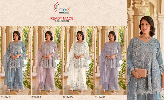 R 1322 Shree Fabs Organza Pakistani Readymade Suits Wholesale Rate