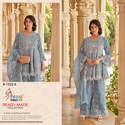 R 1322 Shree Fabs Organza Pakistani Readymade Suits Wholesale Rate