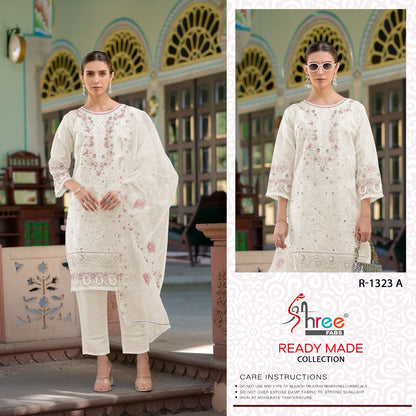 R 1323 Shree Fabs Organza Pakistani Readymade Suits Supplier Ahmedabad