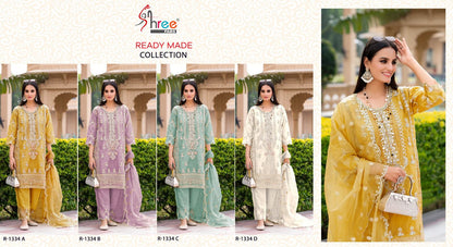 R 1334 Shree Fabs Organza Pakistani Readymade Suits Manufacturer India