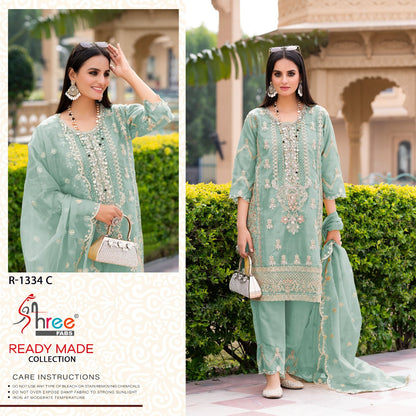 R 1334 Shree Fabs Organza Pakistani Readymade Suits Manufacturer India