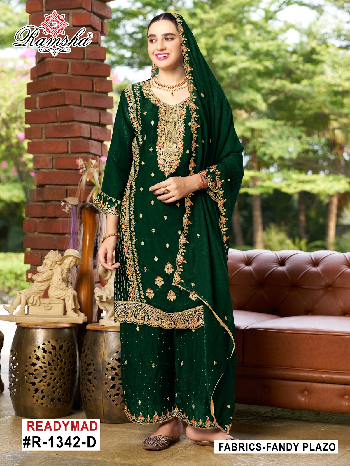 R 1342 Ramsha Pakistani Readymade Suits Exporter India