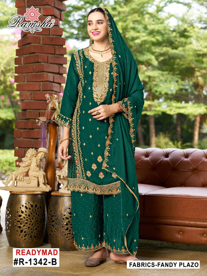R 1342 Ramsha Pakistani Readymade Suits Exporter India
