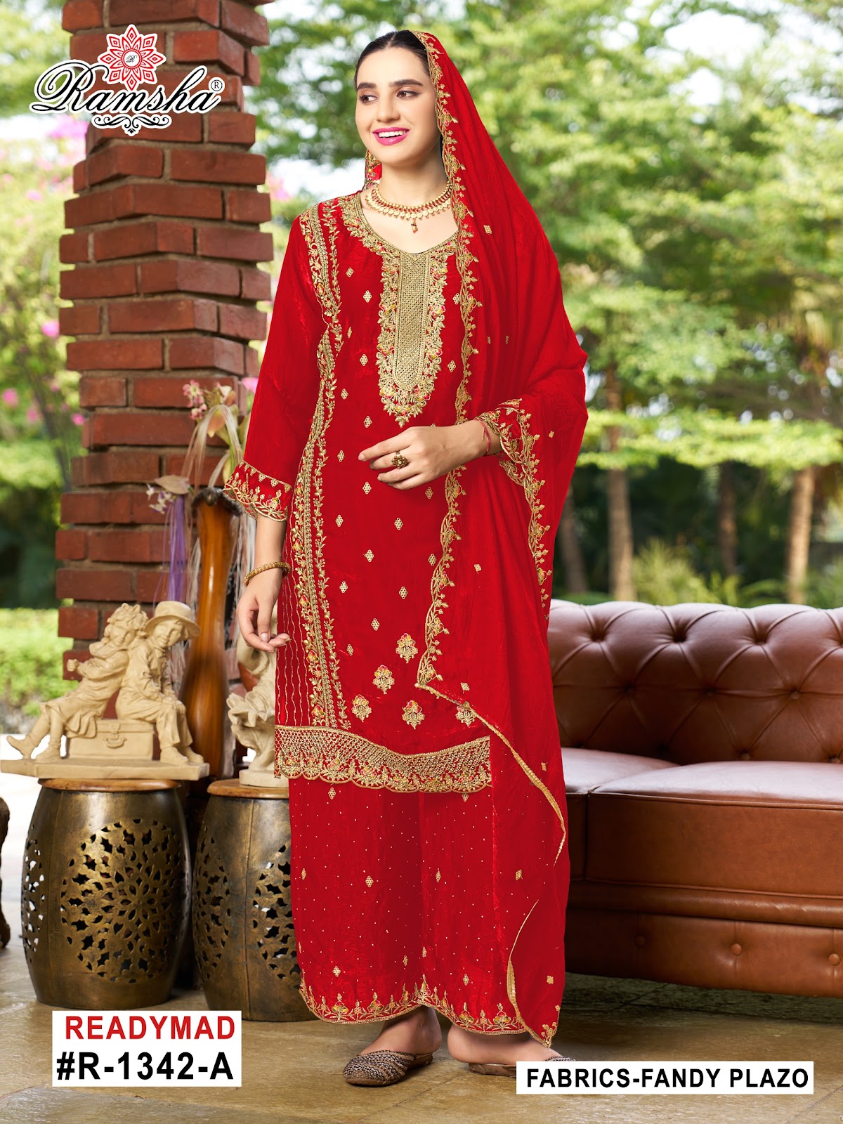R 1342 Ramsha Pakistani Readymade Suits Exporter India