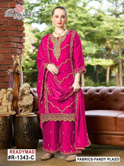 R 1343 Ramsha Pakistani Readymade Suits Supplier India