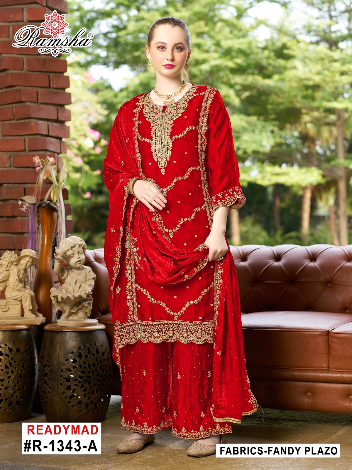 R 1343 Ramsha Pakistani Readymade Suits Supplier India