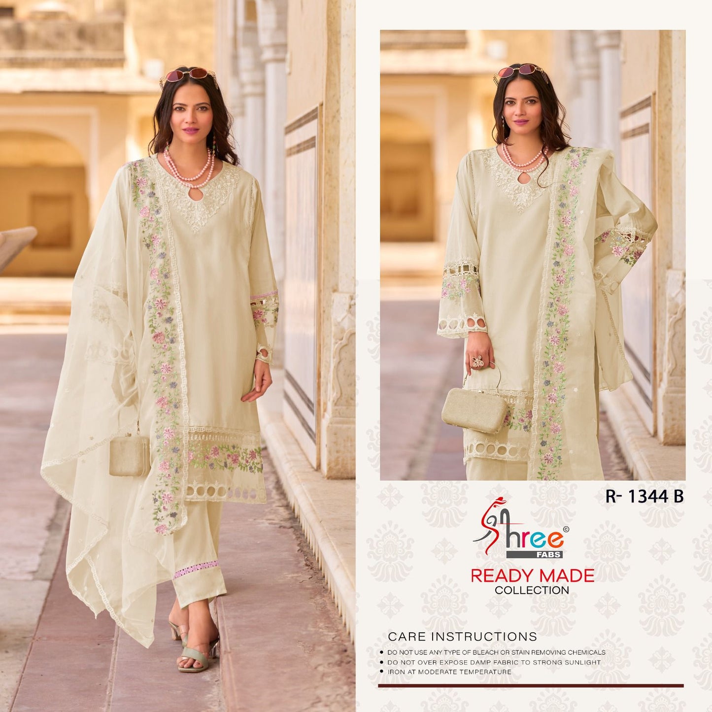 R 1344 Shree Fabs Cambric Cotton Pakistani Readymade Suits Wholesale