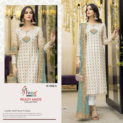 R 1352 Shree Fabs Fox Georgette Pakistani Readymade Suits Wholesaler
